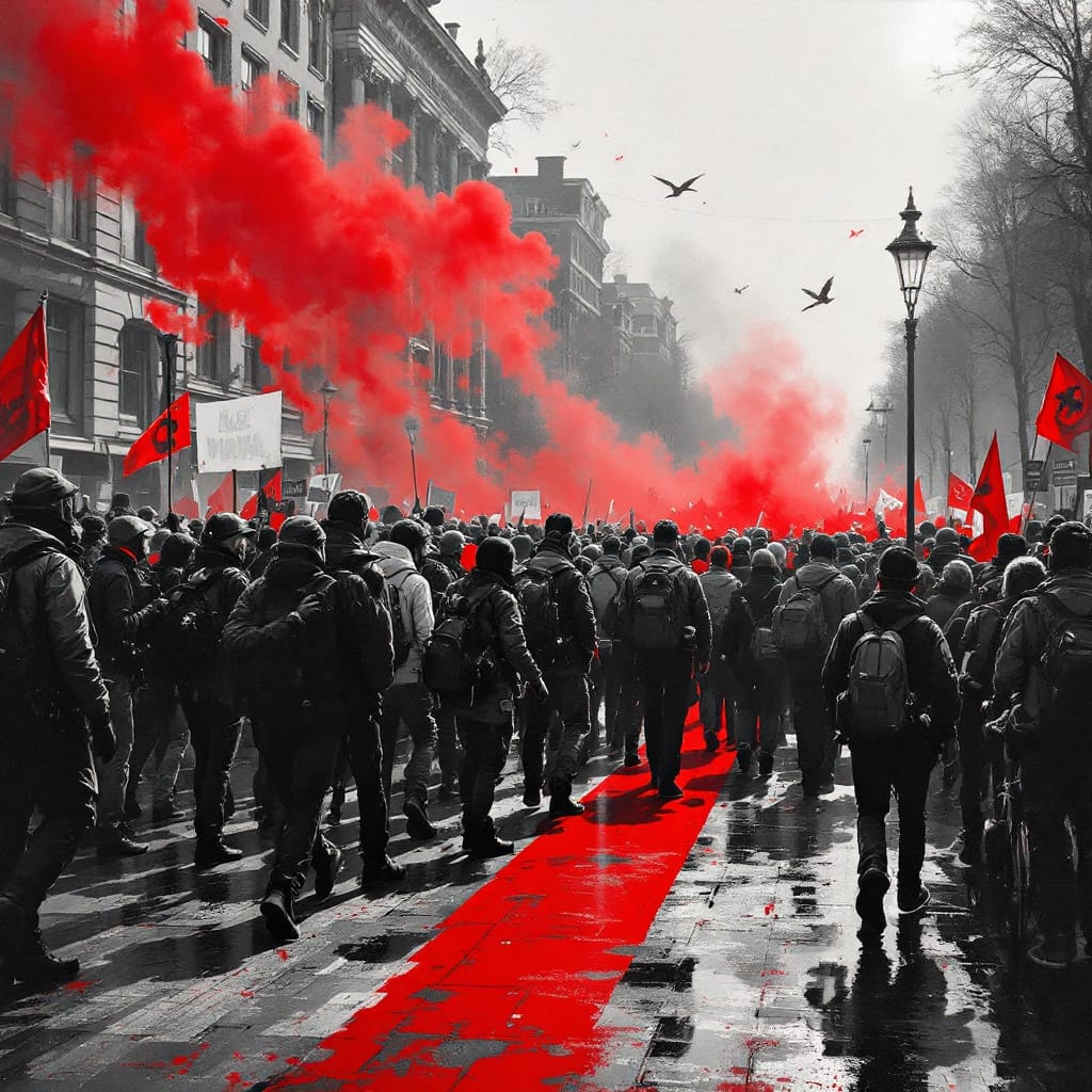Red line protest , Amsterdam